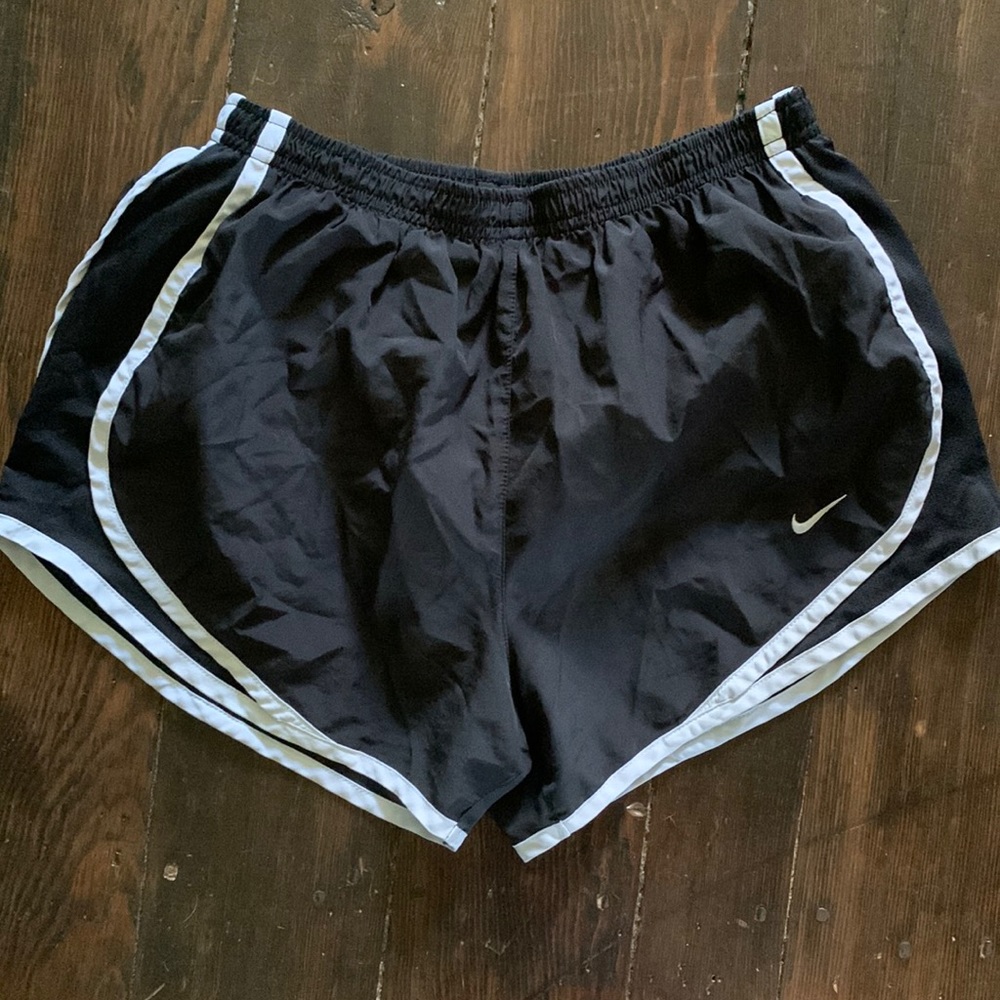 Black and white Nike running shorts good condition.